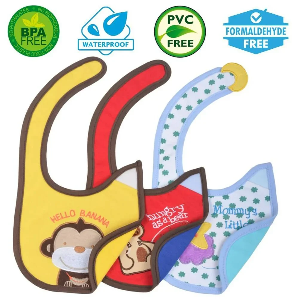 NWT Baby Amore 6-Pack Baby Bibs & Bonus Spoons